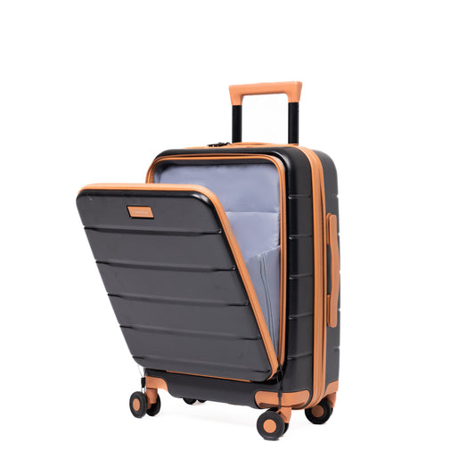 Landisun Bridgeport Lightweight 20 inch Carry On with Zippered Front Pocket and Laptop Sleeve