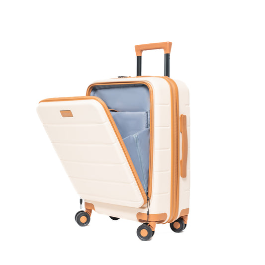 Landisun Bridgeport Lightweight 20 inch Carry On with Zippered Front Pocket and Laptop Sleeve
