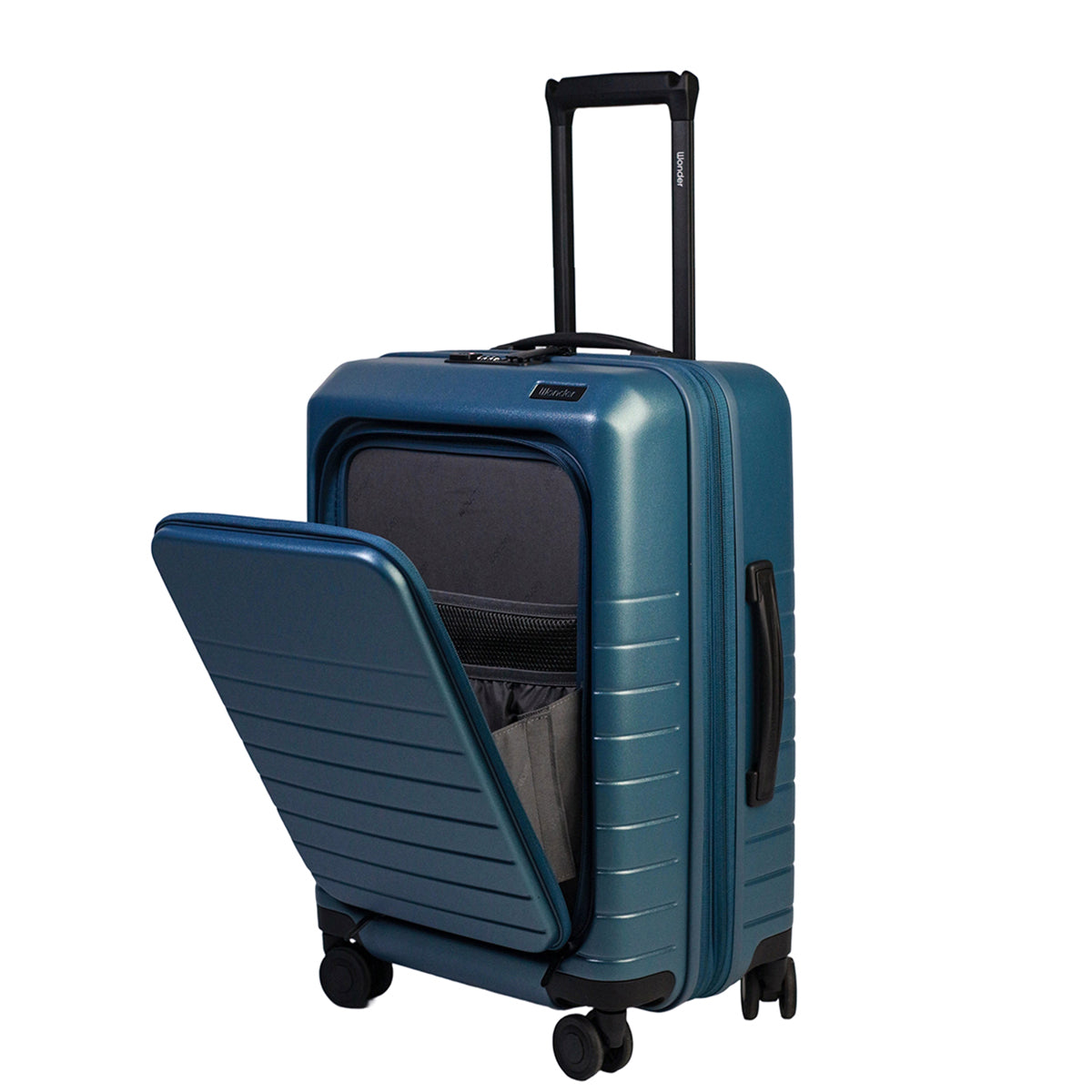 Wonder Barcelona Hardside Spinner Carry-On Luggage with Front Pocket and Laptop Sleeve