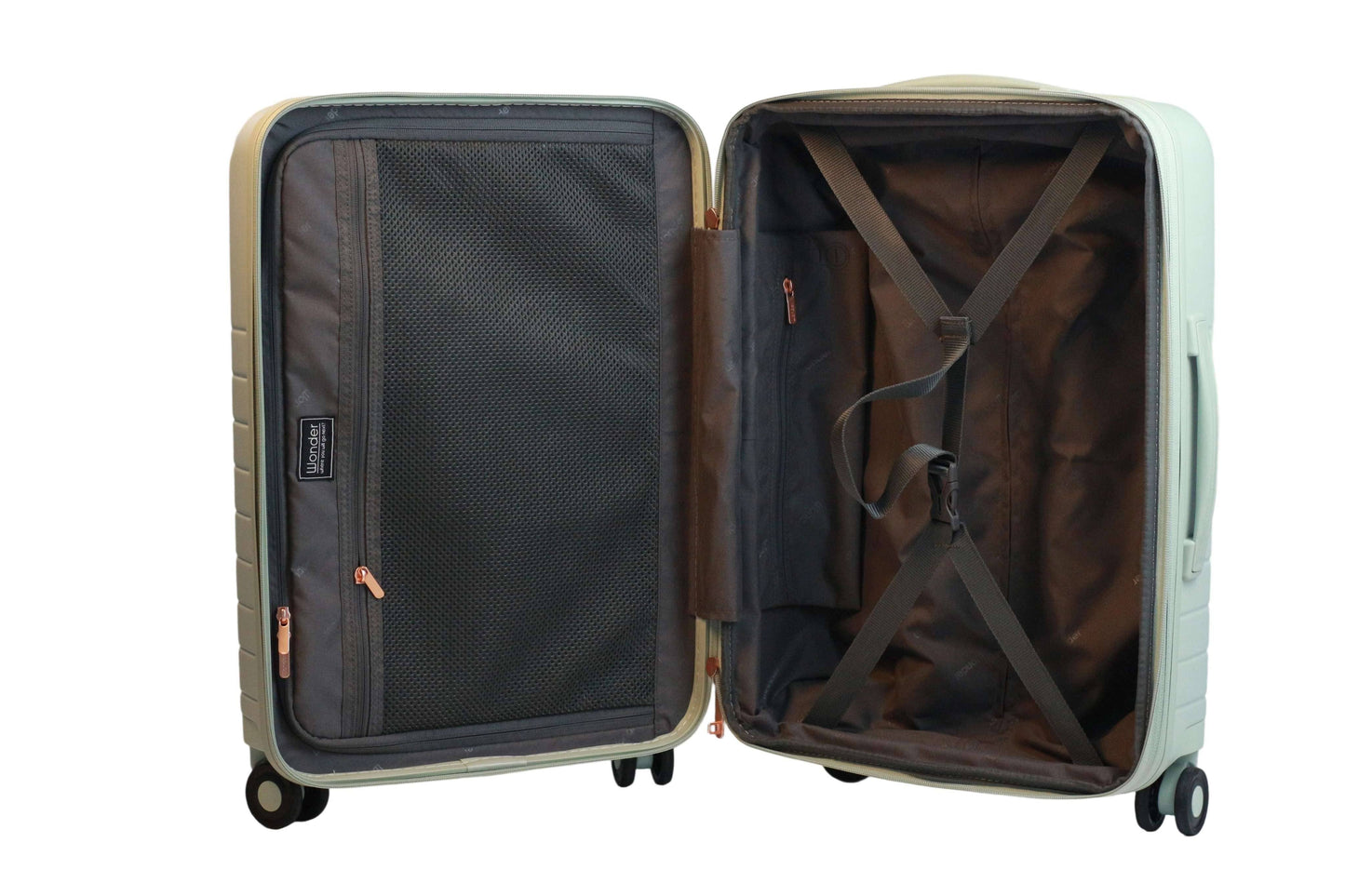 Wonder Barcelona Hardside Spinner Carry-On Luggage with Front Pocket and Laptop Sleeve